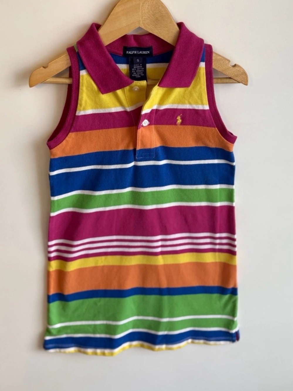 Ralph Lauren Kids multi-color striped sleeveless polo dress Size 5